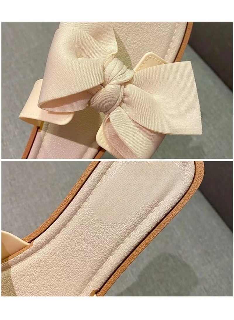 Huitich Fairy Style Bowknot Wedge Flip Flops – Soft Sole Outdoor Sandals. Size 38–39  - Image 2
