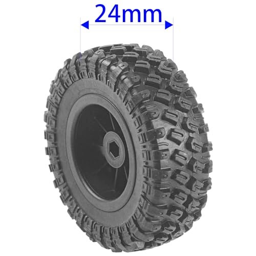 Vgoohobby OD 2.7" Rubber Tires & Plastic Wheel Rims Compatible with MN Model MN90 MN91 MN45 MN96 MN99 MN99S MN98 1/12 RC Car (Black) - Image 2