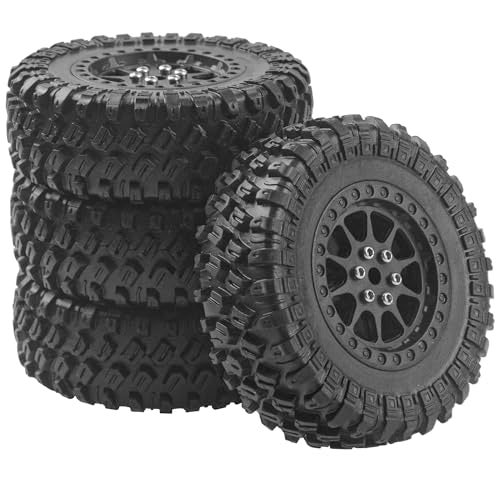 Vgoohobby OD 2.7" Rubber Tires & Plastic Wheel Rims Compatible with MN Model MN90 MN91 MN45 MN96 MN99 MN99S MN98 1/12 RC Car (Black) - Image 1