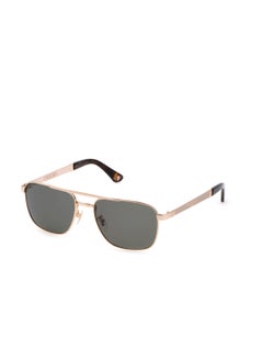Men's Navigator Shape Polarized Metal Sunglasses SPL890V55349P - Lens Size: 55 Mm - Shiny Rose Gold With Sandblast