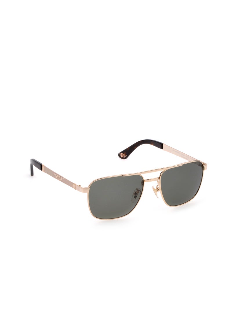 POLICE - Men's Navigator Shape Polarized Metal Sunglasses SPL890V55349P - Lens Size: 55 Mm - Shiny Rose Gold With Sandblast - Image 1