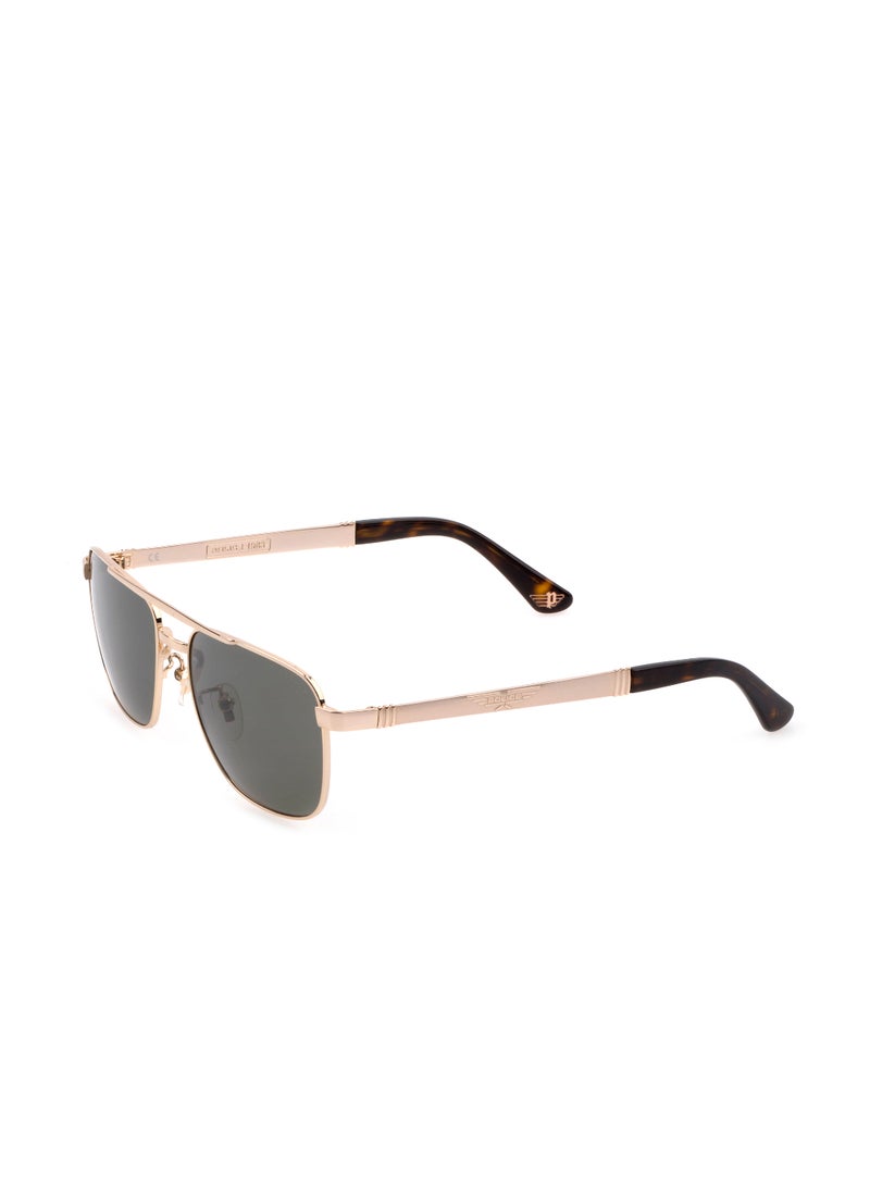 POLICE - Men's Navigator Shape Polarized Metal Sunglasses SPL890V55349P - Lens Size: 55 Mm - Shiny Rose Gold With Sandblast - Image 1