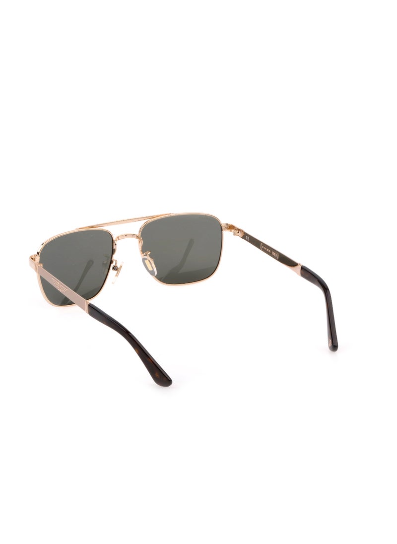 POLICE - Men's Navigator Shape Polarized Metal Sunglasses SPL890V55349P - Lens Size: 55 Mm - Shiny Rose Gold With Sandblast - Image 1