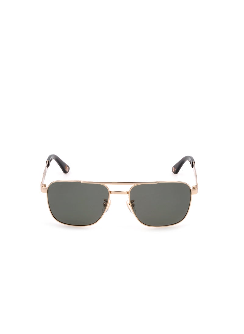 POLICE - Men's Navigator Shape Polarized Metal Sunglasses SPL890V55349P - Lens Size: 55 Mm - Shiny Rose Gold With Sandblast - Image 1