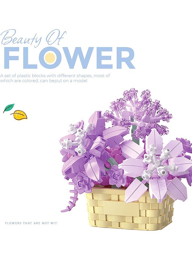 Photon مجموعة مكعبات بناء زهور صغيرة، ألعاب مكعبات الزهور، ألعاب النباتات والعصاريات مع أصيص زهور من مكعبات البناء للبنات والأولاد والبالغين والأطفال من سن 6 سنوات فما فوق - Image 5