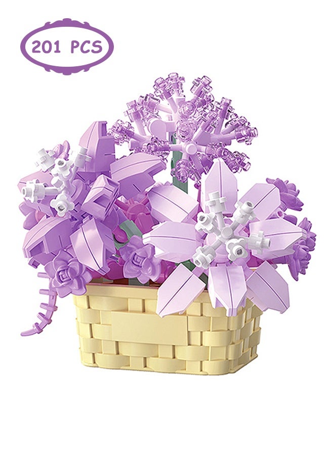 Photon مجموعة مكعبات بناء زهور صغيرة، ألعاب مكعبات الزهور، ألعاب النباتات والعصاريات مع أصيص زهور من مكعبات البناء للبنات والأولاد والبالغين والأطفال من سن 6 سنوات فما فوق - Image 1
