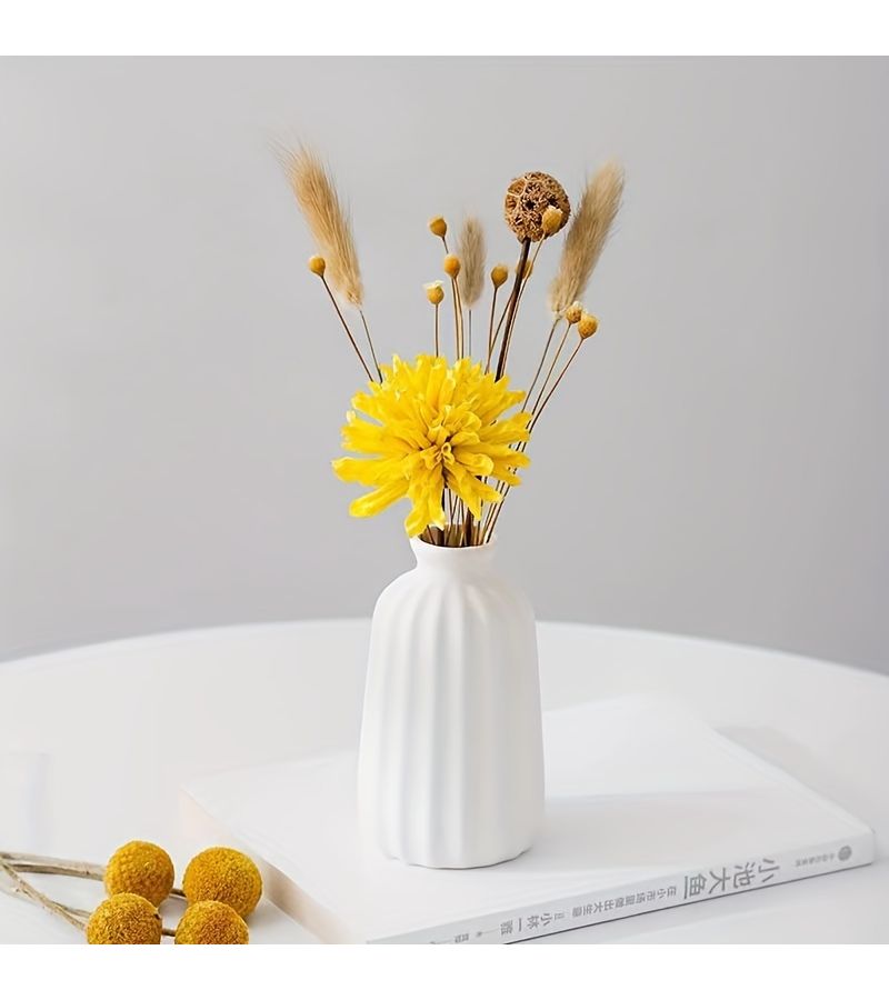 3pcs Simple Striped Nordic Ceramic Vase Set Creative Home Decor Office Art Ornament - Image 5