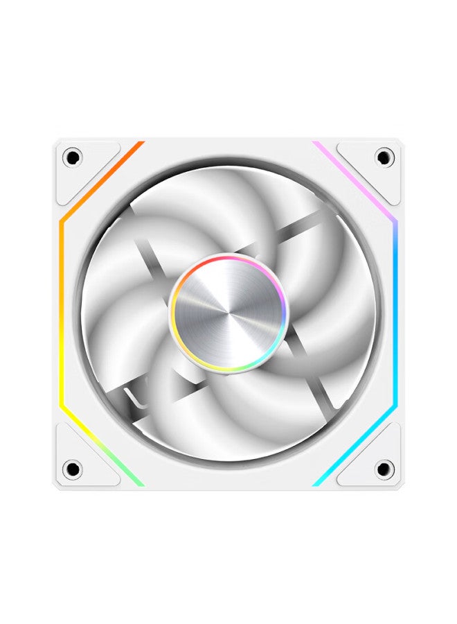 Play Jia Wanjiajingjing 8pro Argb White Forward Airflow Fan, Case Cooling 12cm Fan, Rgb Synchronization, 5v 3-pin Argb Pwm Temperature-controlled Speed Adjustment - Image 4