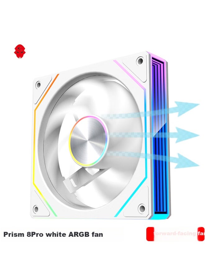 Play Jia Wanjiajingjing 8pro Argb White Forward Airflow Fan, Case Cooling 12cm Fan, Rgb Synchronization, 5v 3-pin Argb Pwm Temperature-controlled Speed Adjustment - Image 1
