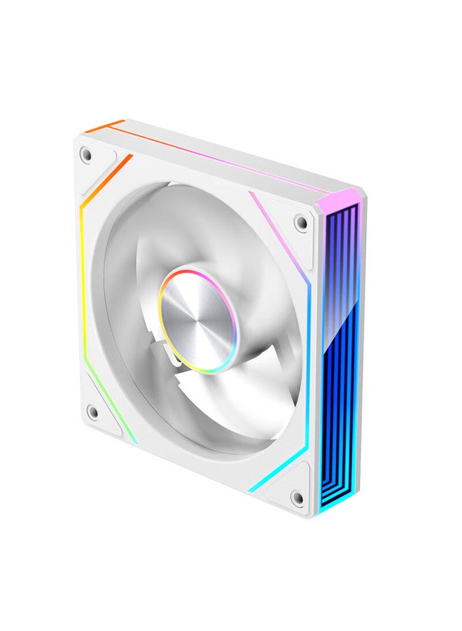 Play Jia Wanjiajingjing 8pro Argb White Forward Airflow Fan, Case Cooling 12cm Fan, Rgb Synchronization, 5v 3-pin Argb Pwm Temperature-controlled Speed Adjustment - Image 5