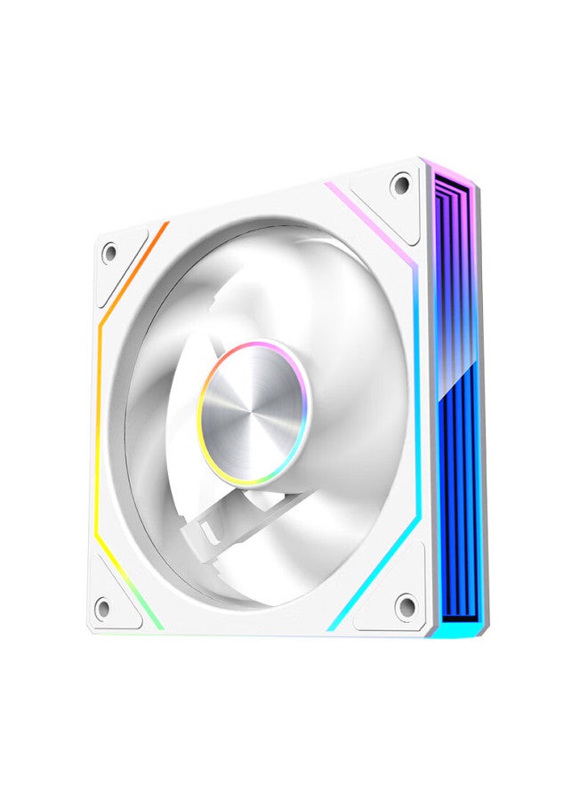 Play Jia Wanjiajingjing 8pro Argb White Forward Airflow Fan, Case Cooling 12cm Fan, Rgb Synchronization, 5v 3-pin Argb Pwm Temperature-controlled Speed Adjustment - Image 2