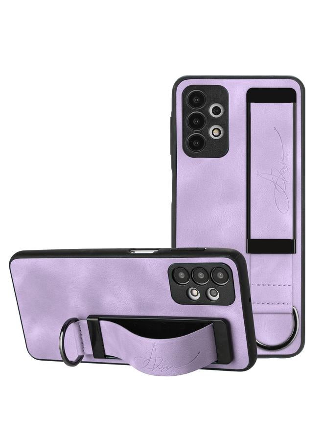 S-TOP Case For Samsung Galaxy A32 5G Wristband Holder Leather Back Phone Case - Image 1