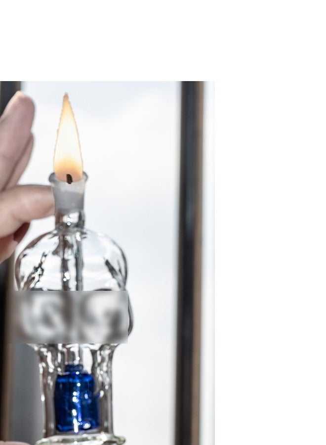 Heat-resistant glass oil lamp