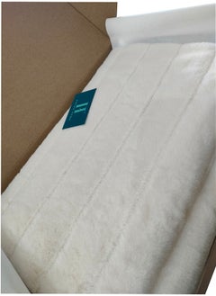 PACHA HOME 130x170 Double Layer Faux Fur Shawl, Perfect Match for Cold Days on the Couch - Color - Color: Off White.  - Image 5