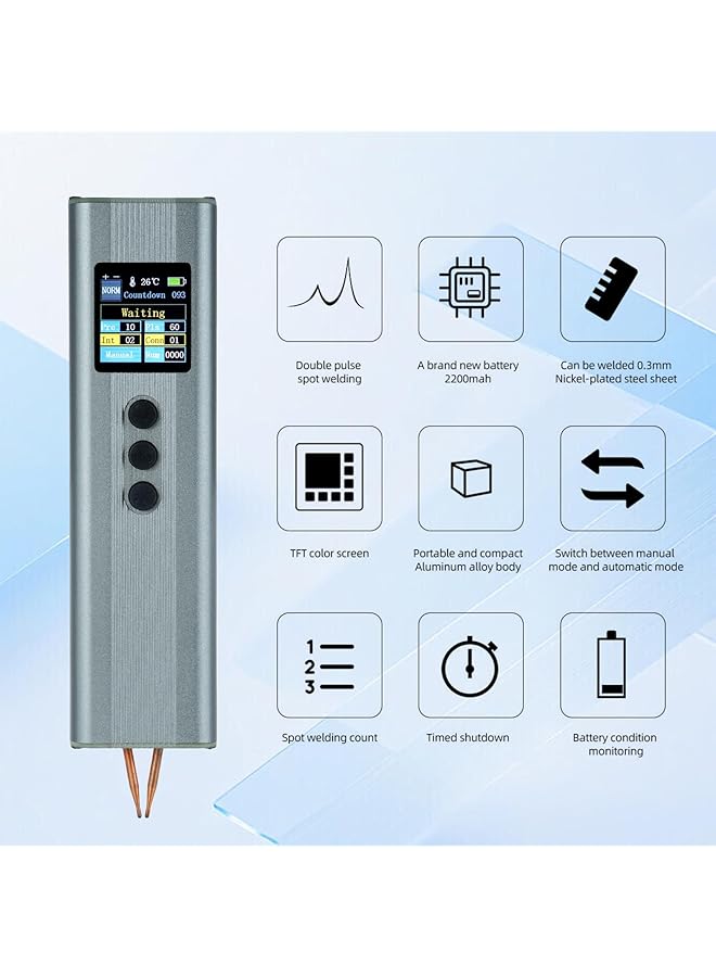 erorex Spot Welder Handheld Spot Welder Battery Welder With 1.33 Inch Tft Color Screen Display And Nickel 11 Gear Adjustable Welding Nickel Plating Steel Strip Thickness 0.1 0.3Mm - Image 4