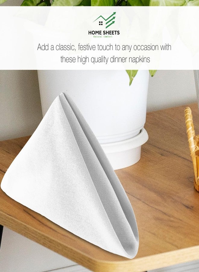 HOME SHEETS مناديل عشاء قطنية 100% من هوم شيتس، مقاس 12 × 12 بوصة، ناعمة ومتينة، مناديل قماشية قابلة لإعادة الاستخدام لتناول الطعام والمناسبات والاستخدام اليومي (أبيض، مجموعة من 10 مناديل (12 × 12)) - Image 3