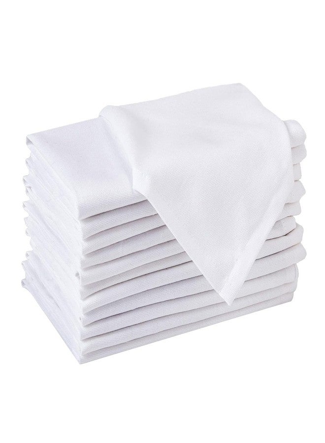 HOME SHEETS مناديل عشاء قطنية 100% من هوم شيتس، مقاس 12 × 12 بوصة، ناعمة ومتينة، مناديل قماشية قابلة لإعادة الاستخدام لتناول الطعام والمناسبات والاستخدام اليومي (أبيض، مجموعة من 10 مناديل (12 × 12)) - Image 1