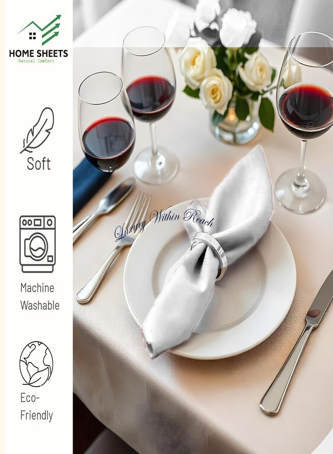 HOME SHEETS مناديل عشاء قطنية 100% من هوم شيتس، مقاس 12 × 12 بوصة، ناعمة ومتينة، مناديل قماشية قابلة لإعادة الاستخدام لتناول الطعام والمناسبات والاستخدام اليومي (أبيض، مجموعة من 10 مناديل (12 × 12)) - Image 2