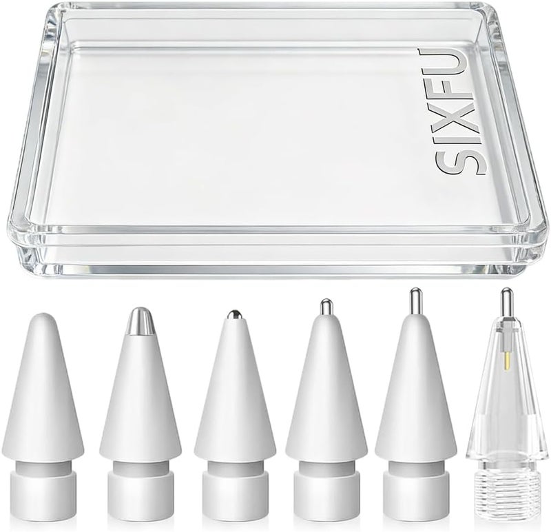 SIXFU Replacement Pencil Tips for Apple Pencil, Multiple Durable iPencil Tip Nibs Accessories for iPad Pro/Apple Pencil Pro/USB-C/ 1st Gen/ 2nd Generation (6 PCS) - Image 1