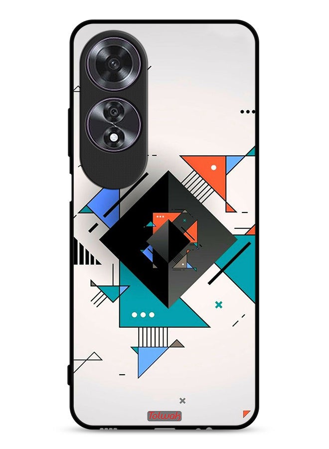 Tolwak Oppo A60 Protective Case Cover Square And Triangle Shapes Abstract Pattern - Image 1