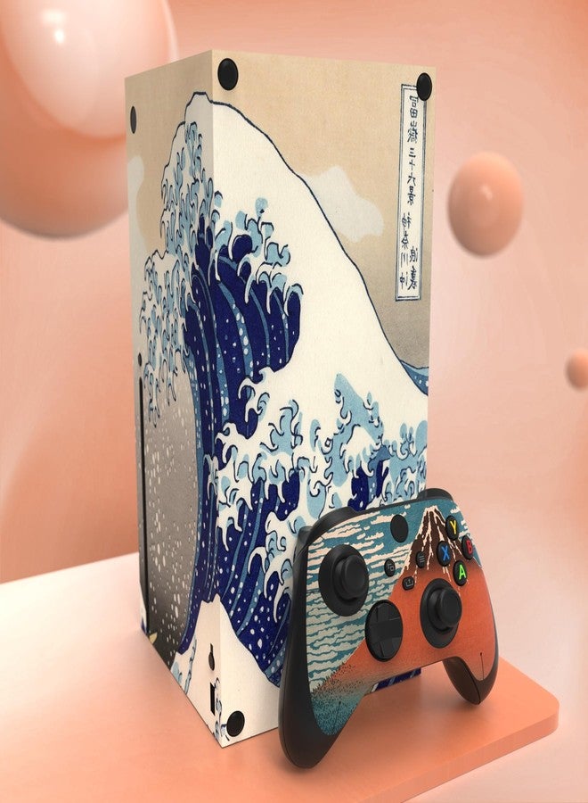 PlayVital The Great Wave Custom Vinyl Skins for Xbox Core Wireless Controller, Wrap Decal Cover Stickers for Xbox Series X Console Controller - Image 4
