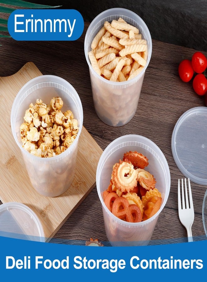 Erinnmy 48 Sets Soup Containers with Lids,32 oz Deli Food Storage Containers,Clear Stackable Plastic Deli Container,Heavy-Duty Takeout Container,Leakproof,Microwave Freezer Dishwasher Safe - Image 5
