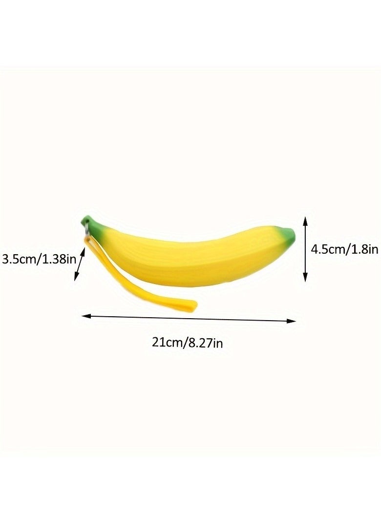 Generic - 1pc Coin Purse Cute Banana Shape Pen Bag Coin Bag Mini Waterproof Small Storage Bag Portable Stationery Bag - Image 1