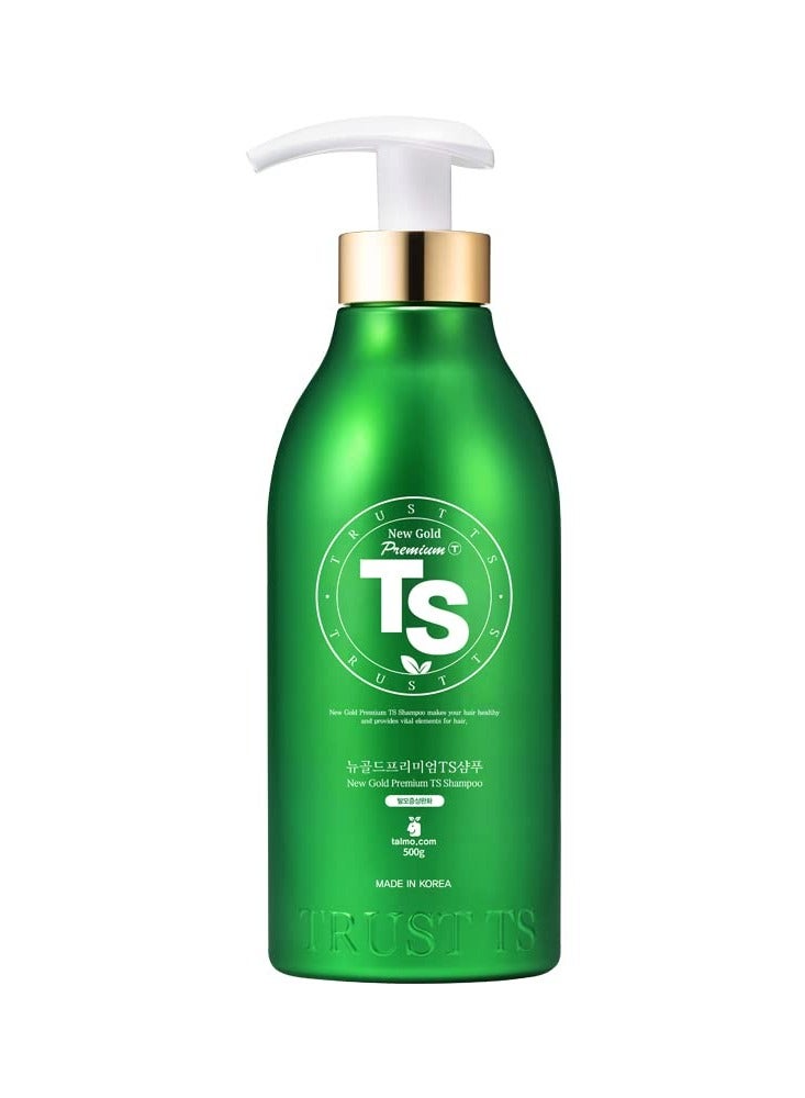 TS Shampoo New Gold Premium with Biotin for Care (16.9 Fl Oz) | Therapy for Hair Loss Prevention | Unscented for Damaged Hair for Men & Women - Image 1