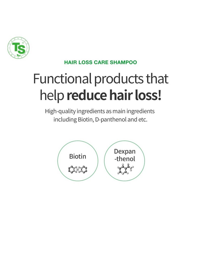 TS Shampoo New Gold Premium with Biotin for Care (16.9 Fl Oz) | Therapy for Hair Loss Prevention | Unscented for Damaged Hair for Men & Women - Image 2