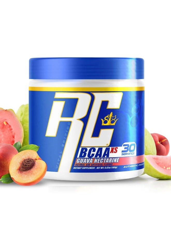 Ronnie Coleman Signature Series Ronnie Coleman's BCAA XS Powder with EAAs, Branched Chain Amino Acids Post Workout Muscle Recovery, Sugar Free Hydration Drink for Women and Men, Guava Nectarine, 30 Servings  - Image 1