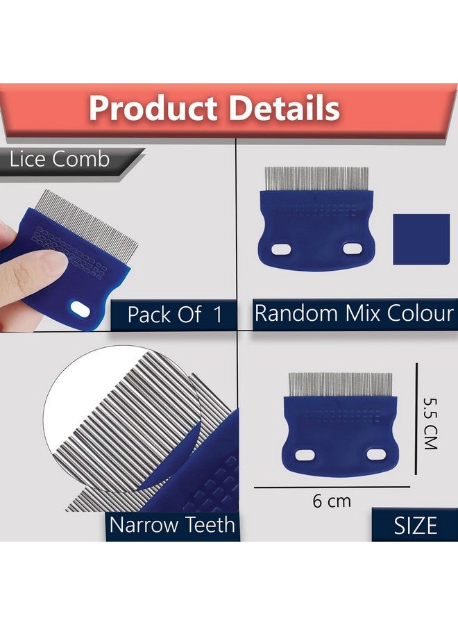 TEMPERIA (1 pcs) Lice Comb for Women, Men & Kids Hair - Nits, Dandruff & Lice Eggs Remover Products - Hair Lies Removal Comb for Head - Premium & Ergonomic Design (Random Colors) (MN01) - Image 2