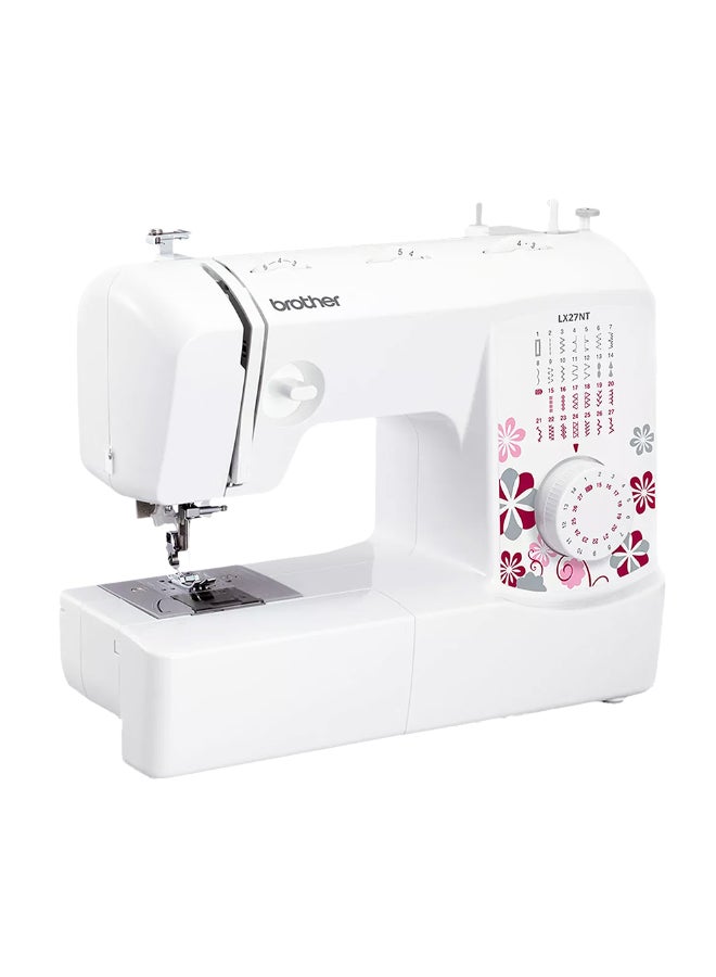 brother LX27NT Portable Free Arm Electric Sewing machines Traditional metal chassis sewing machines featuring 27 Built-in Stitches | Sewing Machine with Built-in Needle Threaderand Quick Set Bobbin | 1-Step Buttonhole and Instructional DVD Easy to Use for Beginners and Home Sewing |Sewing Machine with Maximum stitch width 5mm and Maximum stitch length 4mm |White/Pink/Grey color |Made in Vietnam LX27NT White/Pink/Grey - Image 1