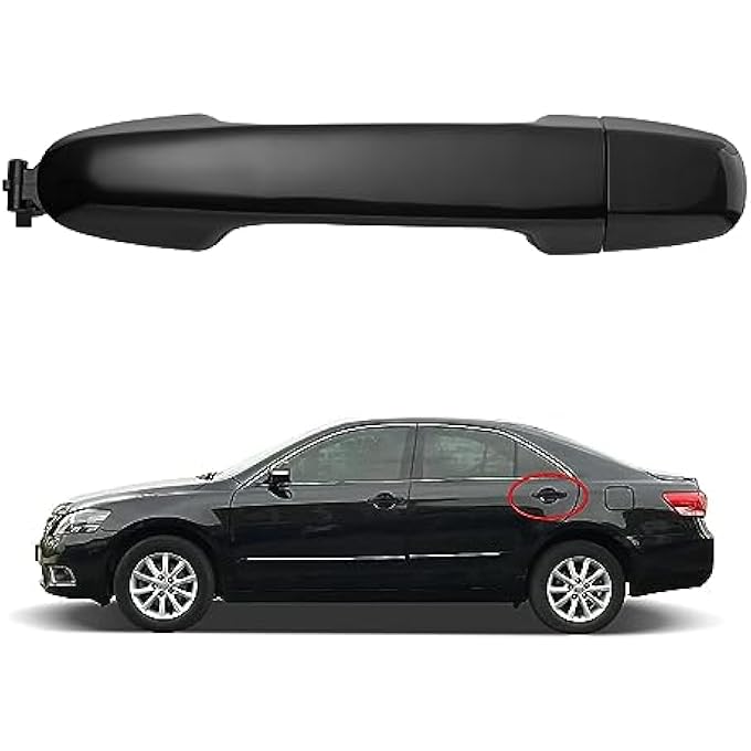 ريحني مقبض الباب الخارجي لتويوتا كامري 2012 2013 2014 2015 2016 2017 للسائق الخلفي الأيسر أو باب الراكب الأيمن أسود - Image 3