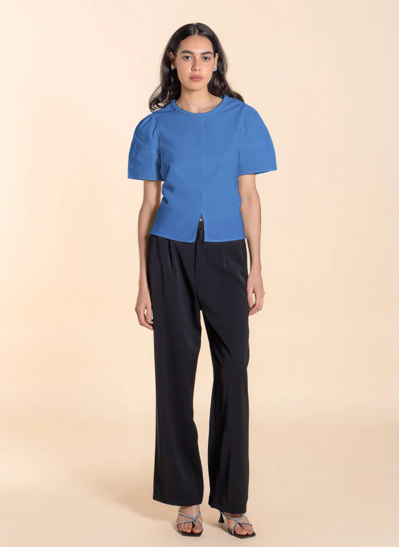 SHAPES DETAILED COTTON BACK TIE TOP