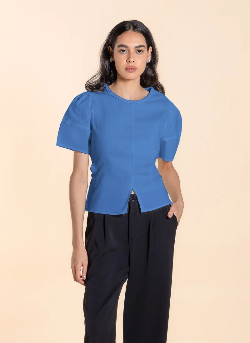 SHAPES DETAILED COTTON BACK TIE TOP