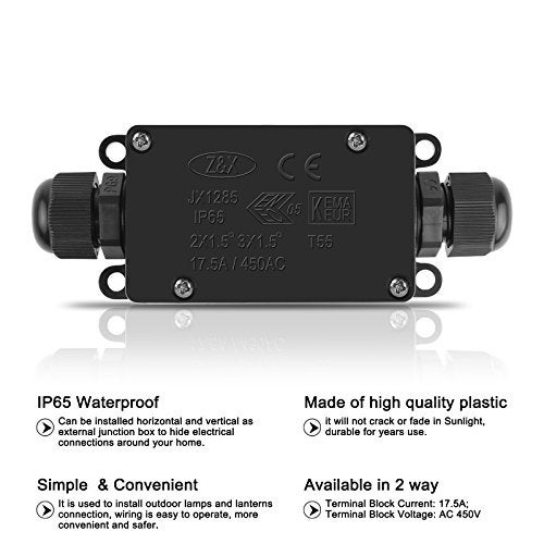 LemonBest 2pcs Waterproof Outdoor External 2 Way PG9 Electrical Junction Box Underground Cable Line Wires Power Cord Connector Protection - Image 3