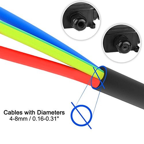 LemonBest 2pcs Waterproof Outdoor External 2 Way PG9 Electrical Junction Box Underground Cable Line Wires Power Cord Connector Protection - Image 5