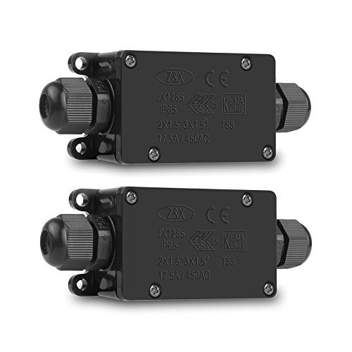 LemonBest 2pcs Waterproof Outdoor External 2 Way PG9 Electrical Junction Box Underground Cable Line Wires Power Cord Connector Protection - Image 1