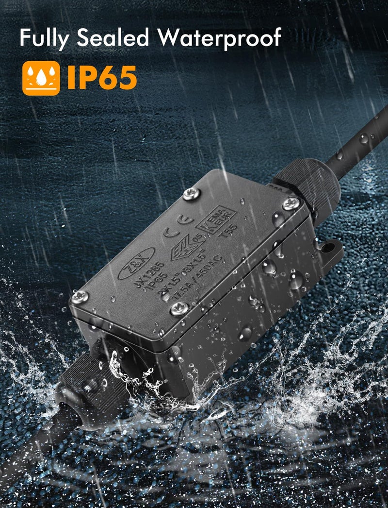 LemonBest 2pcs Waterproof Outdoor External 2 Way PG9 Electrical Junction Box Underground Cable Line Wires Power Cord Connector Protection - Image 4