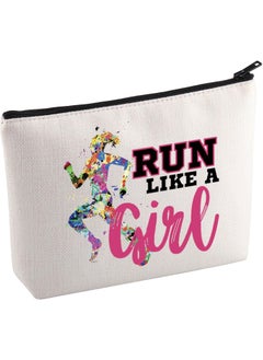 KUIYAI KUIYAI Running Lovers Makeup Bag Running Girl Gift Girl Power Gift Marathon Gift Fitness Gift Run Like A Girl Cosmetic Bag For Female Runner (RunLikeG Mup) 