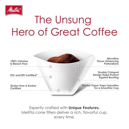 Melitta #4 Cone Coffee Filters, White, 40 Count (Pack Of 12), 480 Total Filters - Fits all 8-12 Cup Cone Coffee Makers and Pour-Overs, Compostable, Tear-Resistant, Made in USA - Image 3