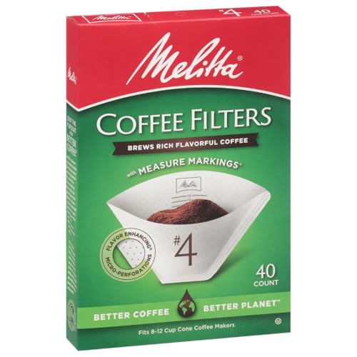 Melitta #4 Cone Coffee Filters, White, 40 Count (Pack Of 12), 480 Total Filters - Fits all 8-12 Cup Cone Coffee Makers and Pour-Overs, Compostable, Tear-Resistant, Made in USA - Image 2