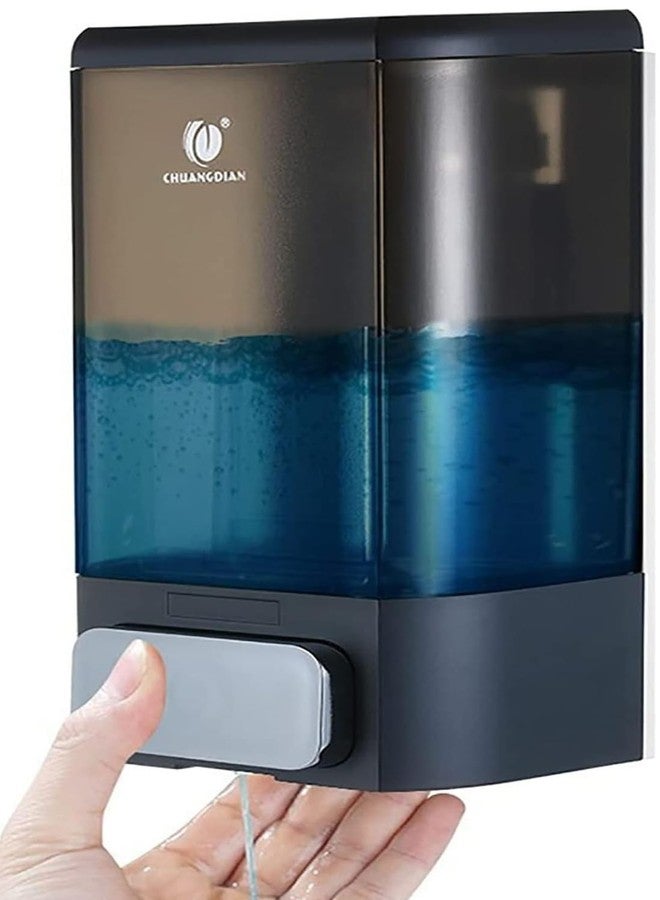 CHUANGDIAN Manual Soap Dispenser Bathroom Kitchen Wall Mounted Soap Dispenser for Bathroom Shower Shampoo Gel Liquid Plastic Container 34oz/1000 ml, Dark Grey, CHUANGDIAN - Image 1
