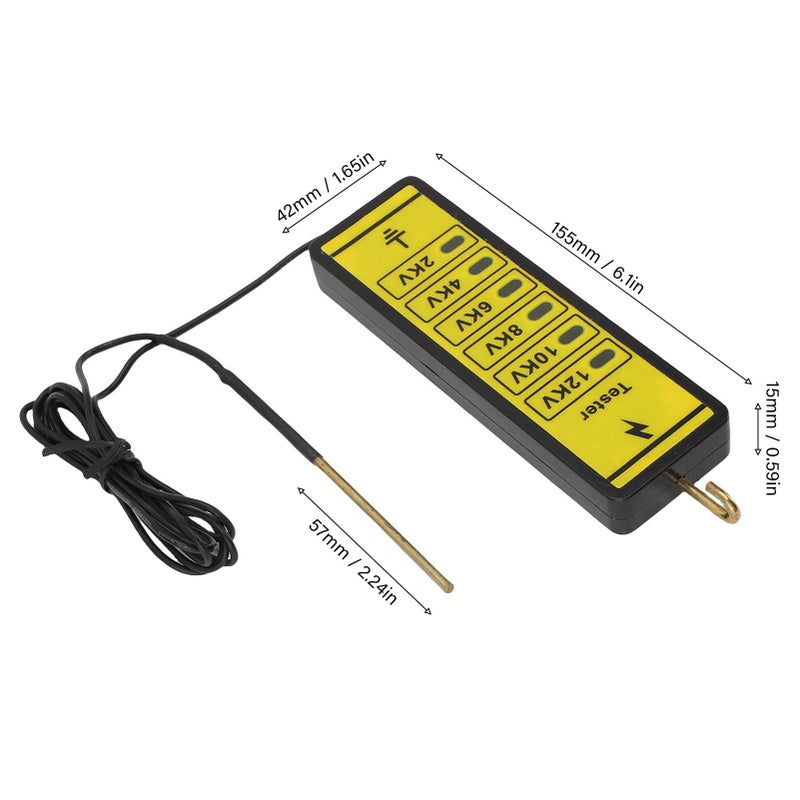 High Voltage Fence Tester 2000 to 12000V with 6 LED Indicators Rainproof for Farm - Image 4