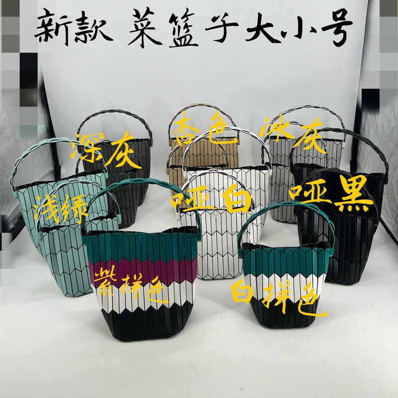 23 Original Factory Patchwork Quilted Bag Geometric Color Block Tote Bucket Bag Single Shoulder Handbag Women'S Bag Quilted Miyake Versatile - Image 4