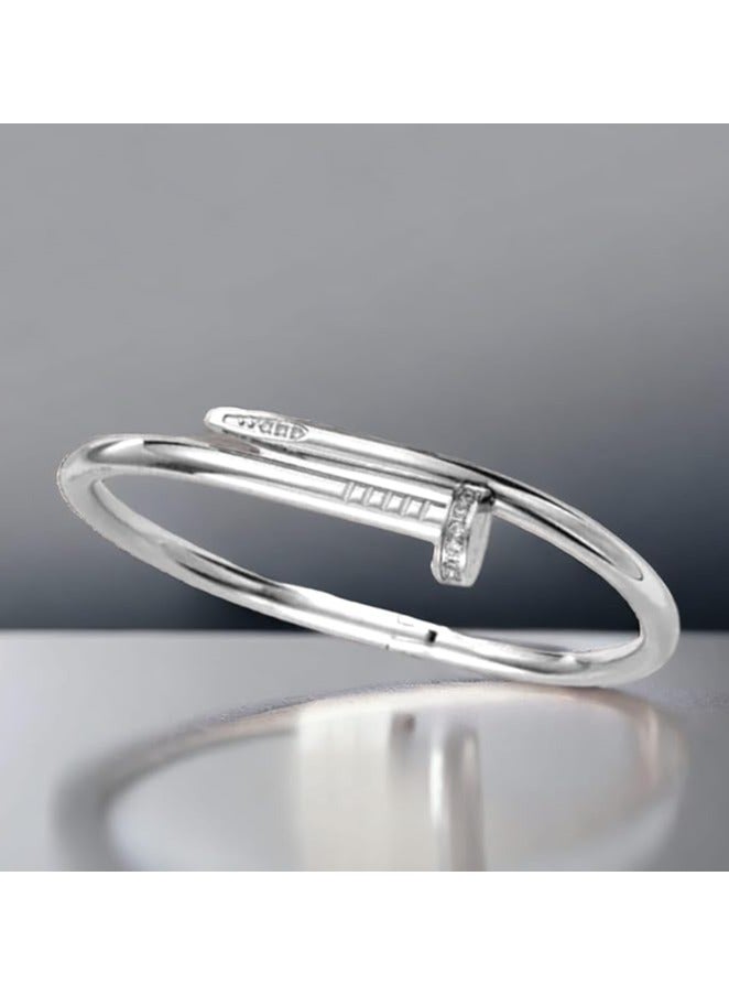 بونكا سوار مسمار كلاسيكي أنيق للنساء فضي من بونكا مقاس (17) - Image 5