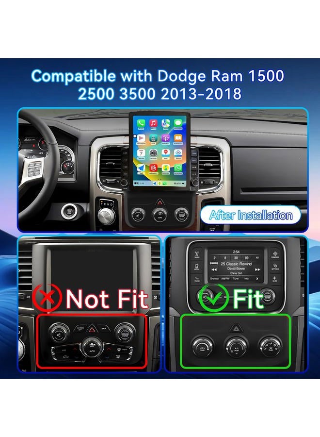 BINIZE Android 13 Car Stereo Compatible with Dodge Ram 1500/2500/3500 Radio 2013 2014 2015 2016 2017 2018,Navigation GPS Touch Screen Radio Head Unit with Wireless CarPlay/Android Auto(Manual AC) - Image 3