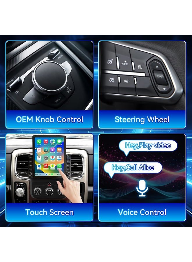 BINIZE Android 13 Car Stereo Compatible with Dodge Ram 1500/2500/3500 Radio 2013 2014 2015 2016 2017 2018,Navigation GPS Touch Screen Radio Head Unit with Wireless CarPlay/Android Auto(Manual AC) - Image 4