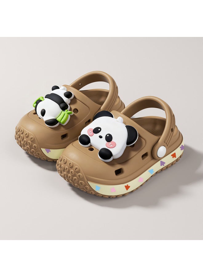 Cartoon Children's Clogs For Boys And Girls, Cute Panda Outdoor Sandals, Non-slip Beach Clogs For Girls