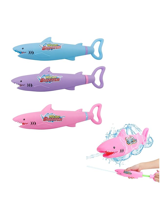 KASTWAVE 3 Pcs Water Pistols For Kids Water Gun Toy Squirt Guns Water Blaster For Kids Outdoor Water Soaker Gun For Beach Pool Garden Toy Summer Water Toys For Kids Adults (Shark) - Image 1